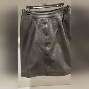 Black Lambskin Leather Skirt
